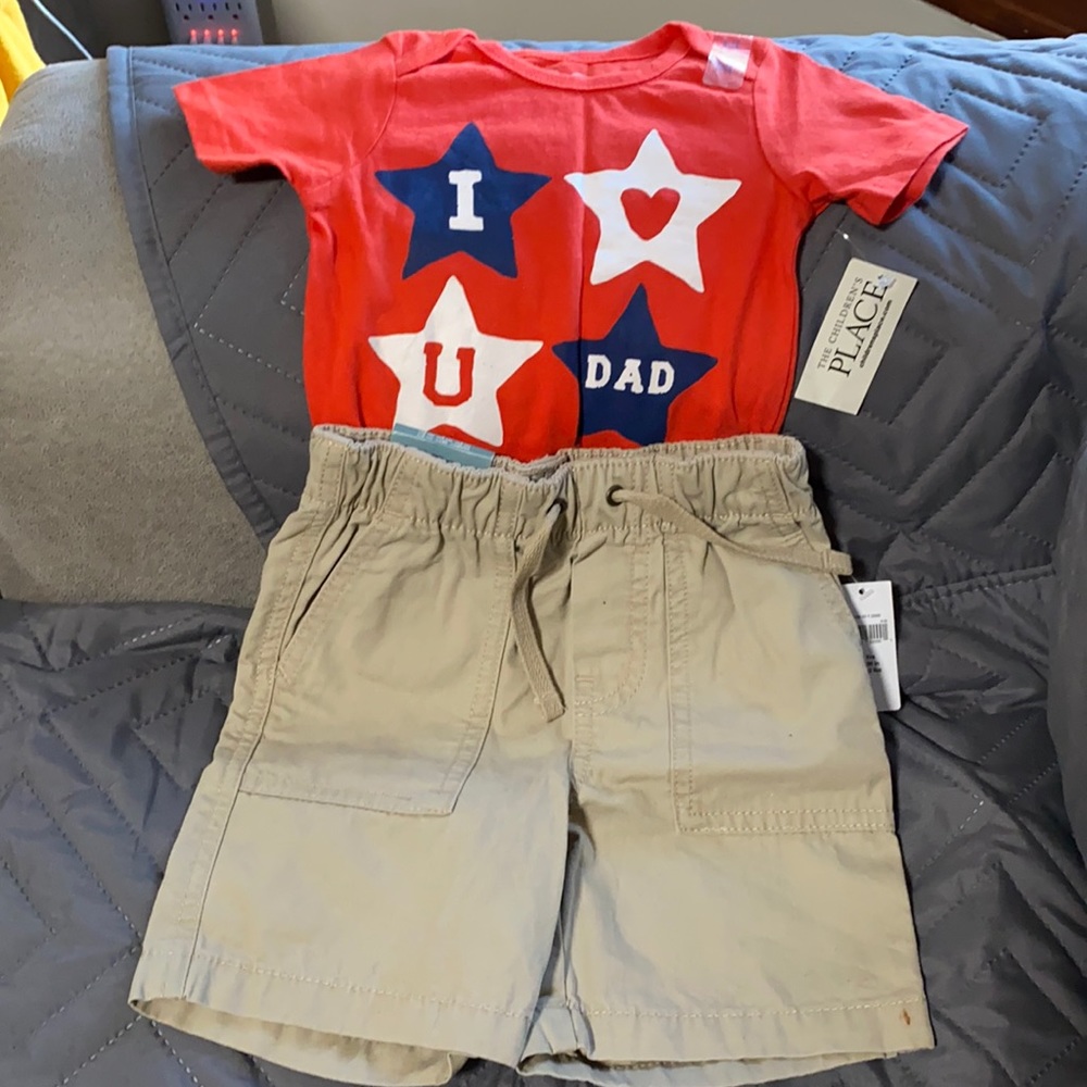 Shorts and a shirt with tag